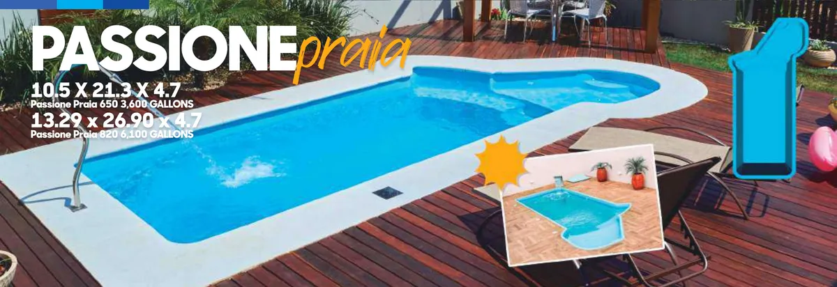 Exclusive Passione Praia fiberglass pool installed
