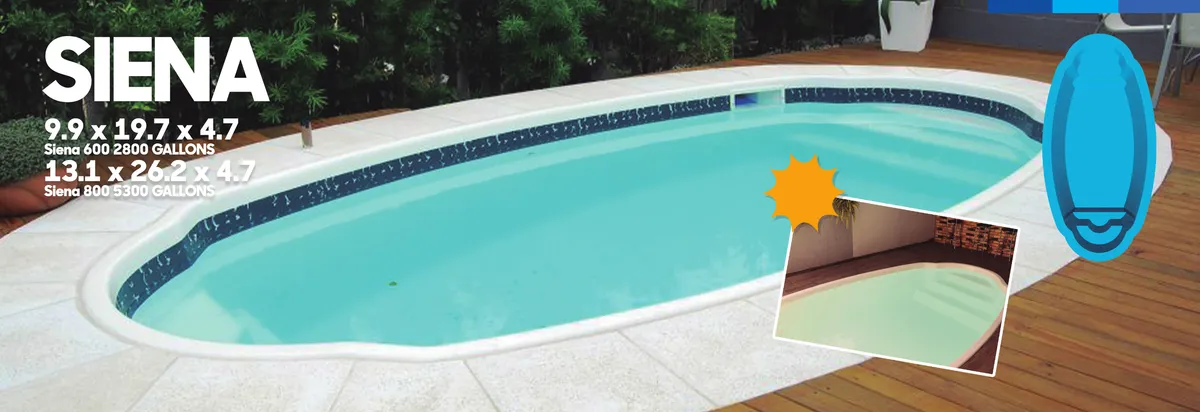 Exclusive Siena fiberglass pool installed