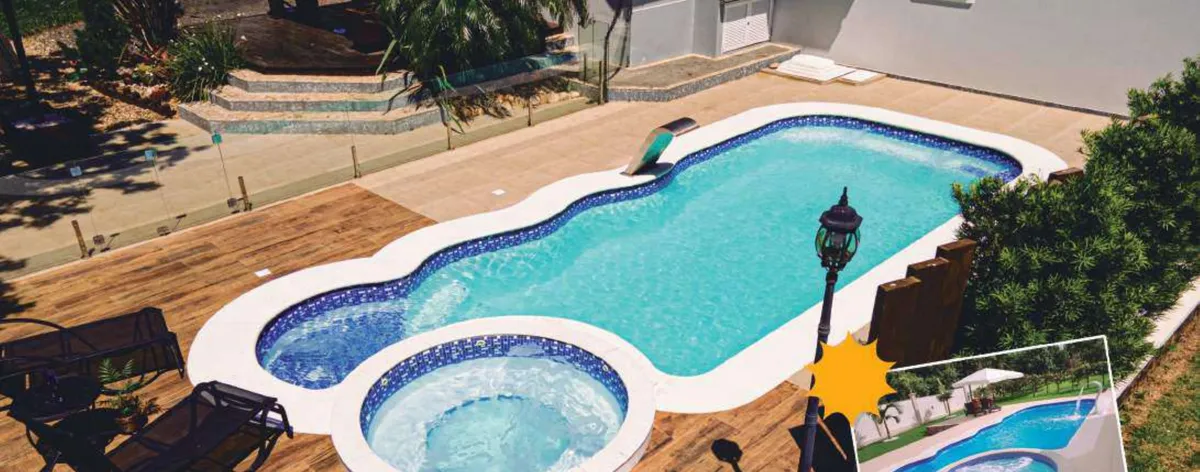 Exclusive Veneza fiberglass pool installed
