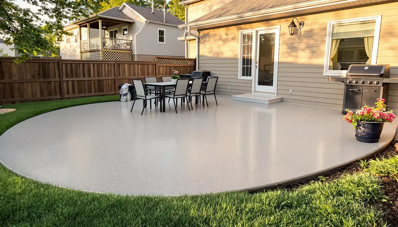 Concrete patio installation at a residential property in Kearney, MO